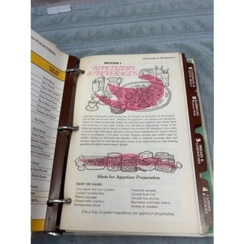 Vintage‎ Arizona Homemakers Cookbook Ring Bound Illustrated Tabbed Dividers